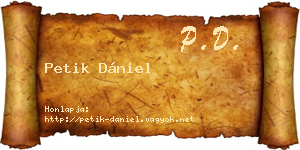 Petik Dániel névjegykártya